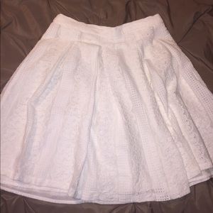 White Lace/Material Skirt